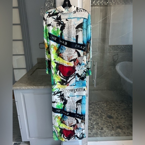 Alice + Olivia X Basquiat Chassidy Maxi Shirt Dress - Picture 13 of 16